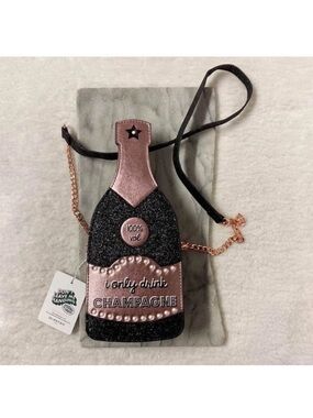 Skinny Dip I only drink Champagne Crossbody Bag Glitter New New Year’s eve